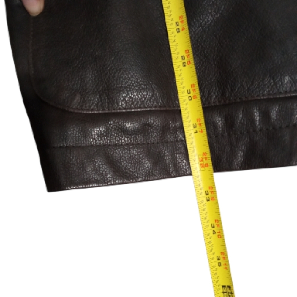 Banana Republic Brown Leather Rancher Zip Detachable Shearling Collar Jacket Med - Picture 10 of 15